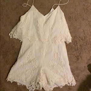 white lace romper